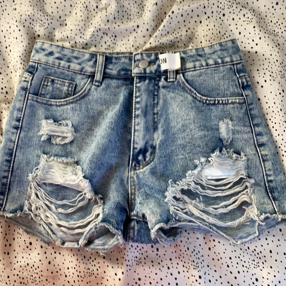COPY - distressed jean shorts